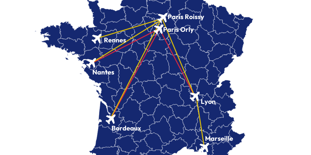 Carte des vols intérieurs interdits en France by Saabre - Infogram