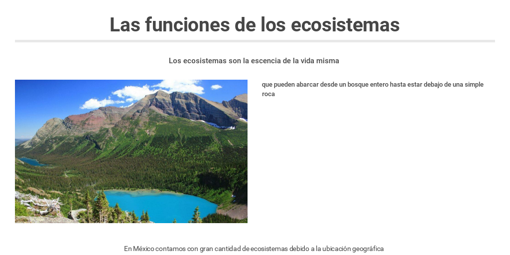 Las funciones de los ecosistemas by Josè Davila Castillo - Infogram