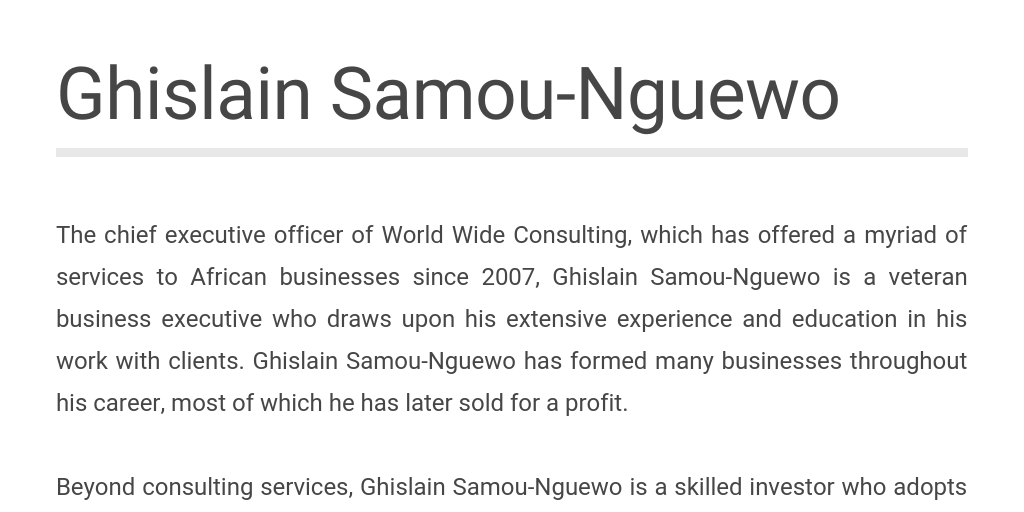 GhislainSamou-Nguewo by Ghislain Samou-Nguewo - Infogram