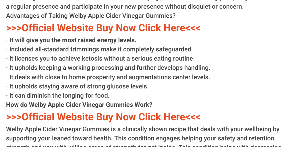 Welby Apple Cider Vinegar Gummies Does It Really Work Or Not? Infogram