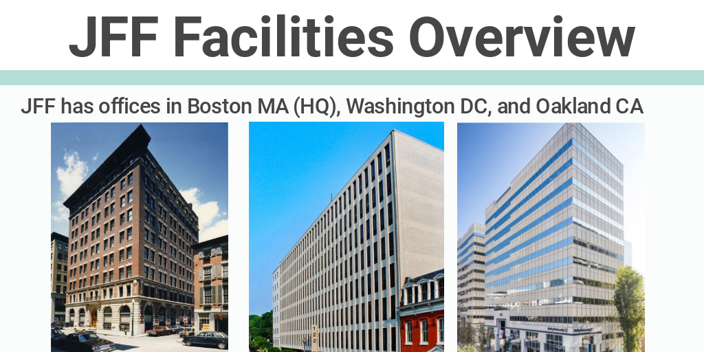 JFF Facilities Overview by Sarah Madden - Infogram