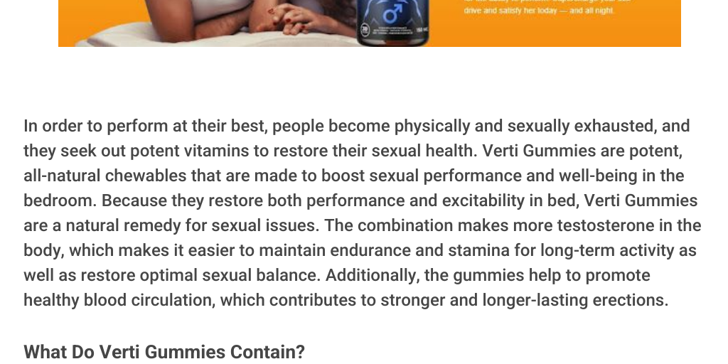 Verti Gummies Does It Work? What They Won’t Tell You! Infogram