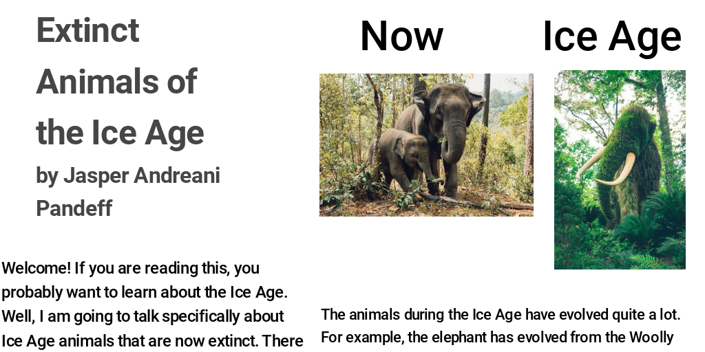 Animals of the ICE AGE Infogram