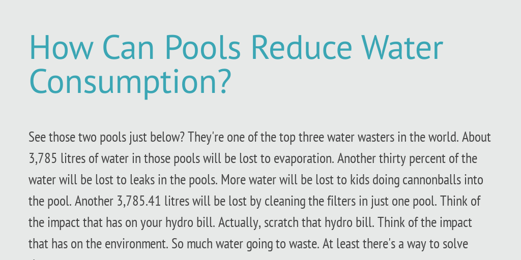 Pool Water Consumption Infograph Infogram