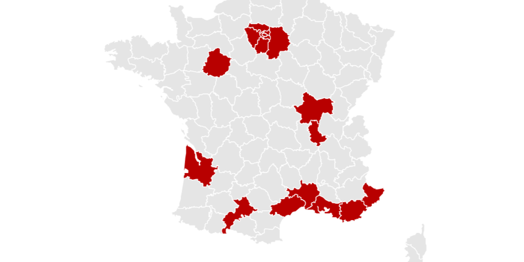 Les zones rouges en France - Infogram