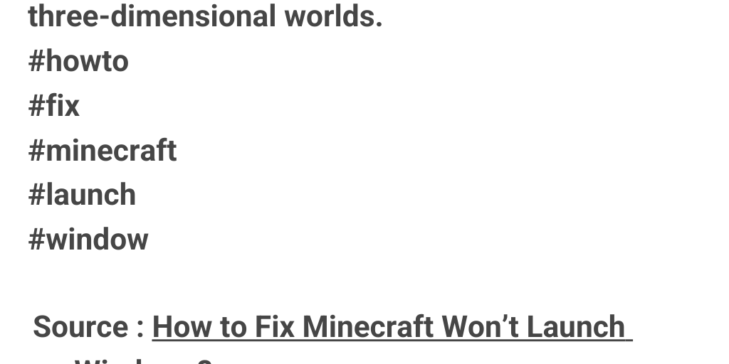 How to Fix Minecraft Won’t Launch on Windows? by Amara Anderson Infogram