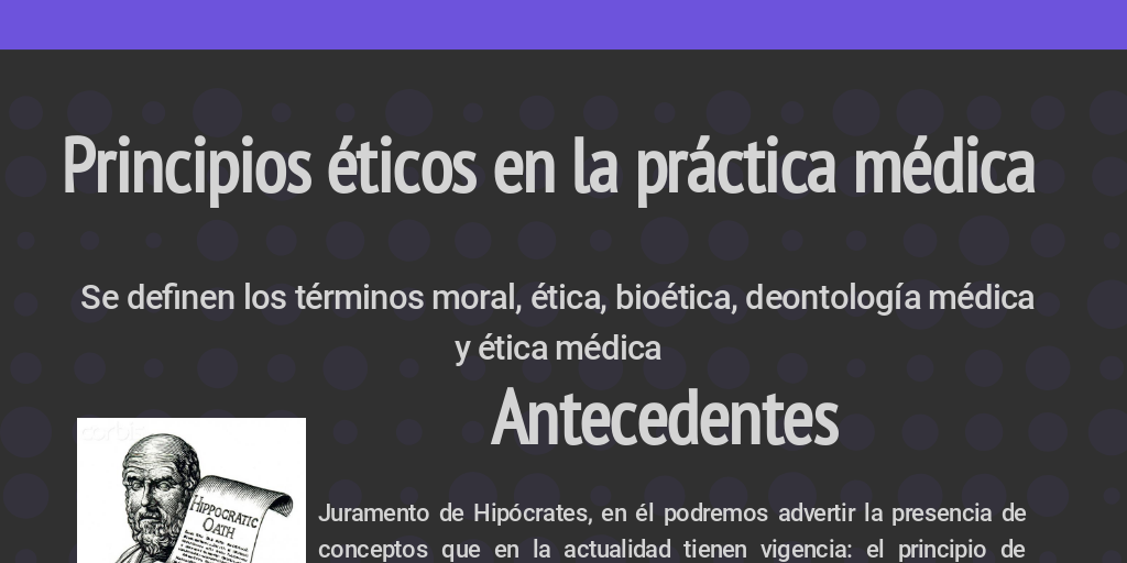 Principios éticos de la práctica médica - Infogram