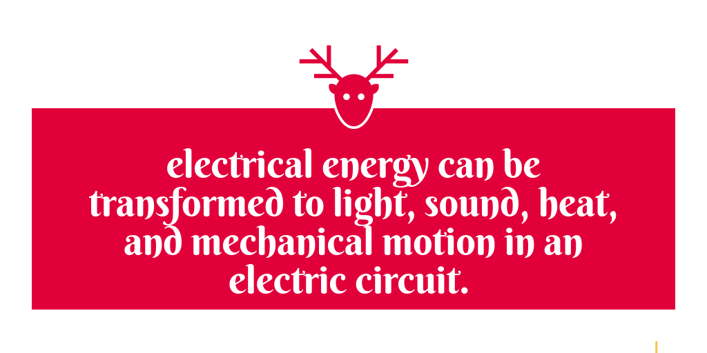 electrical energy can be transformed to light, sound, heat, and