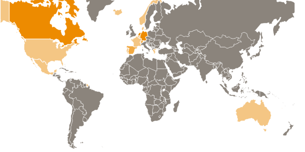 Figure 1: Overdose prevention centers worldwide