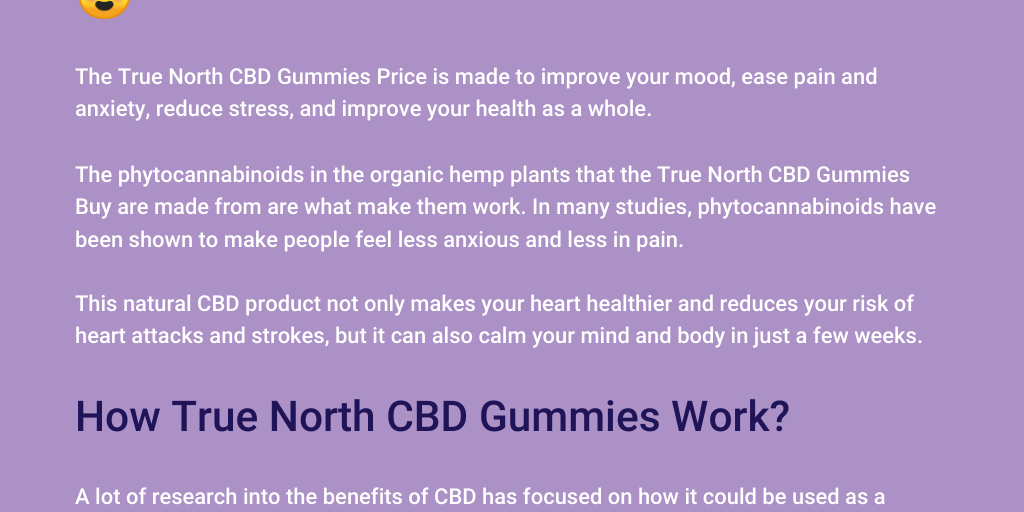 True North CBD Gummies Reviews, Price, Benefits, Work, Buy! Infogram
