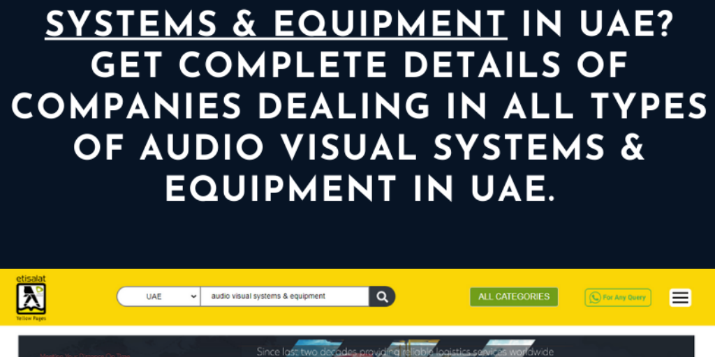 List of Audio Visual Systems & Equipment in UAE by Chrisley martin