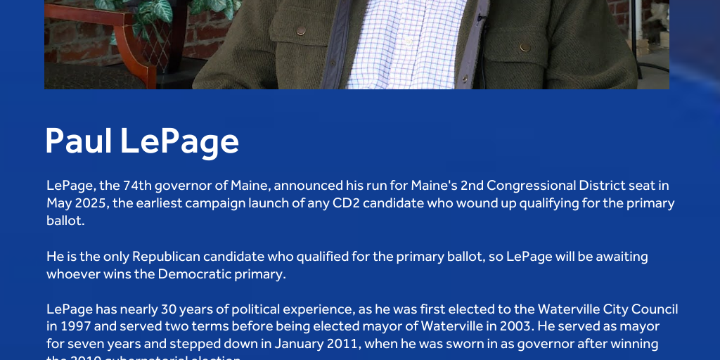 Maine 2026 2nd Congressional District candidate map by Hearst - Infogram