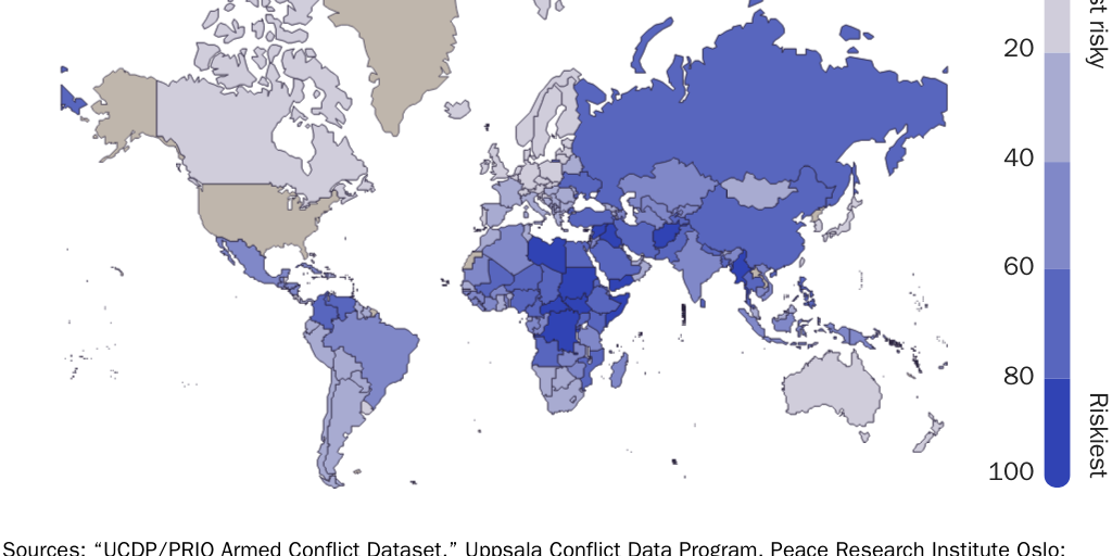 Figure 1: World arms sales risk, 2020
