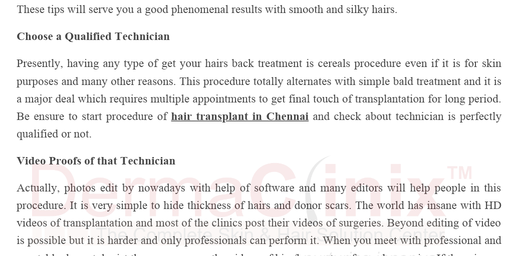 Things Which You Need To Consider About Before Hair Restoration