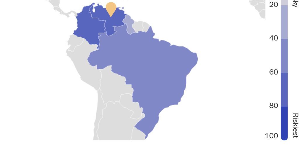 Figures 5.1-5.4: Neighborhood risk map for Venezuela