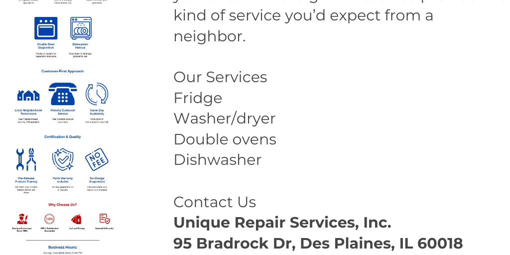 Unique Repair Services, Inc. on Infogram