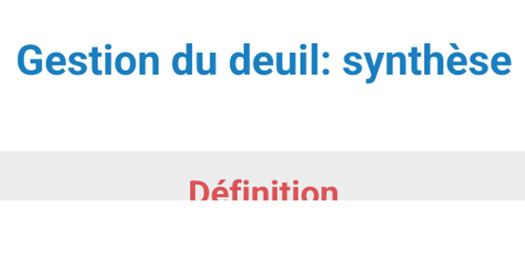PDF : Gestion du deuil - synthèse by Charles Simson - Infogram