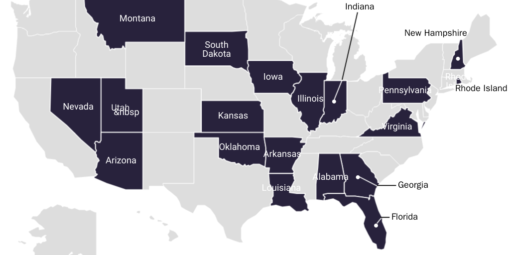 Figure 5: Tuition-tax credit systems by state; nineteen states currently use a tuition tax credit system