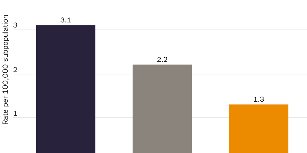 Figure 2: Homicide conviction rates by immigration status in Texas, 2019