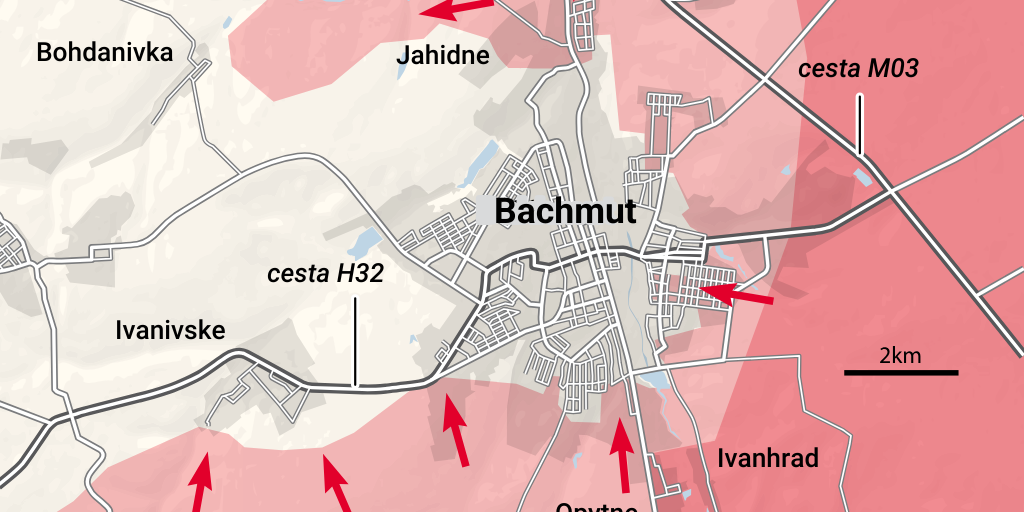 Bachmut mapa Infogram