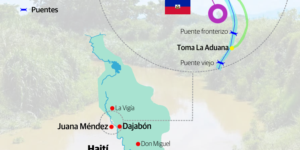 Mapa de las tomas de agua en el río Masacre by Grupo Diario Libre ...