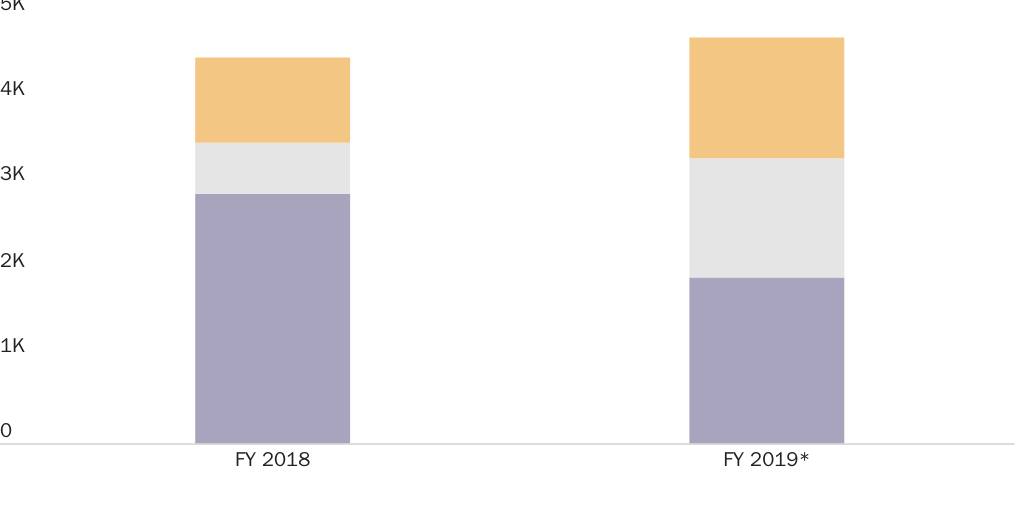 Figure 3: Monthly average number of undocumented Central Americans