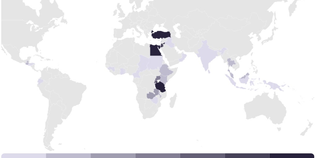 Figure 6: Countries of departure for refugees referred to the United States by the United Nations