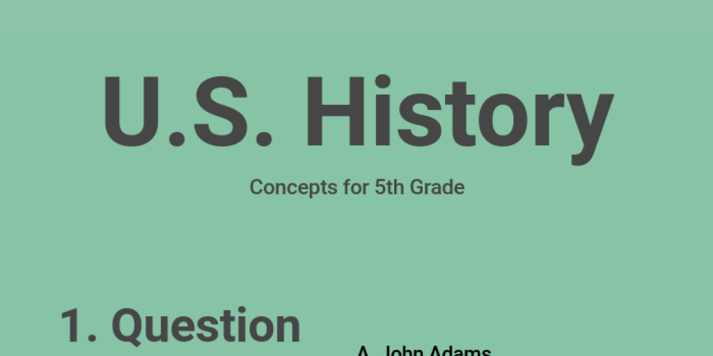 5th Grade History Quiz by Christina Huerta - Infogram