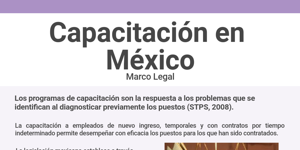 Marco Legal de la capacitación en México by Elizabeth Díaz - Infogram