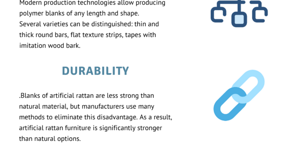 Differences between natural and artificial rattan in infographics
