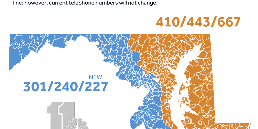 WBALTV Maryland area codes map by Hearst Infogram