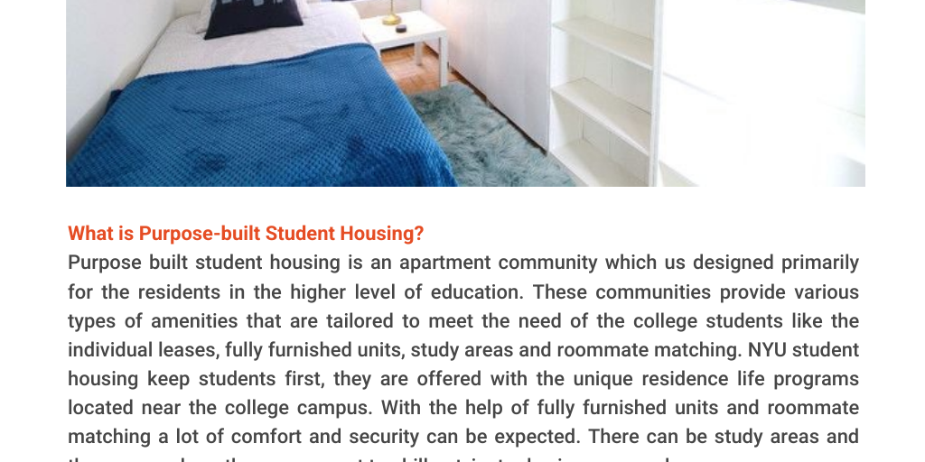 What is Purposebuilt Housing? What are its Special Features? Infogram