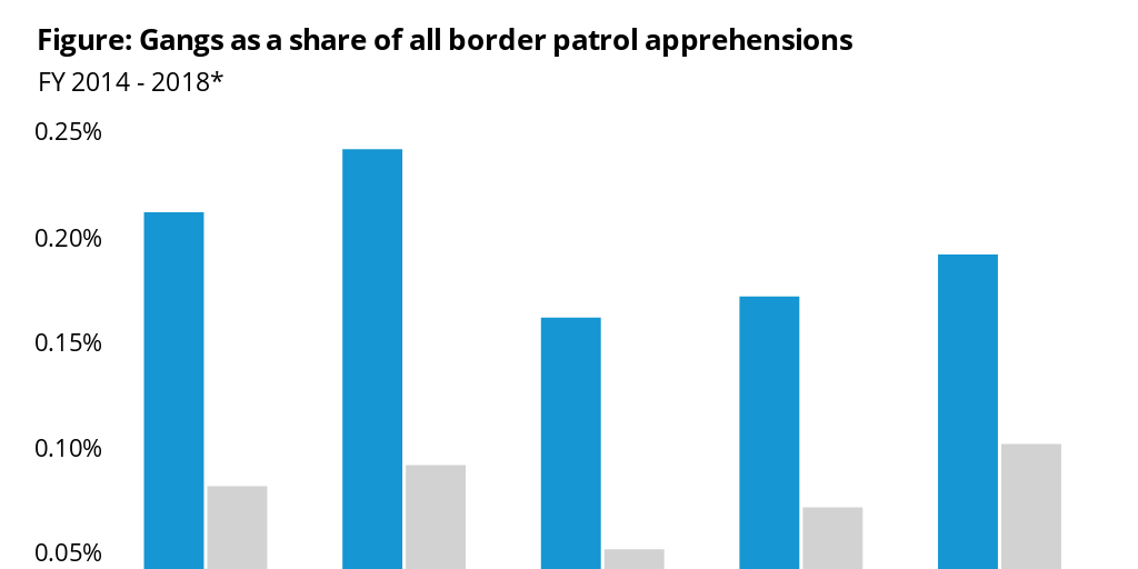 Gangs as a share of all border patrol apprehensions