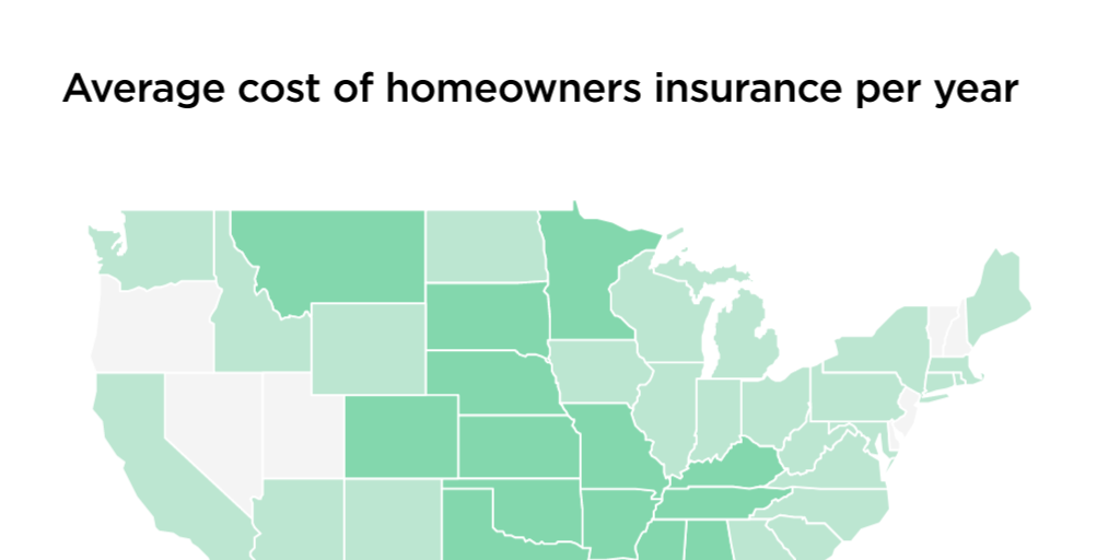 Homeowners Insurance Average Cost by State 2022 Infogram