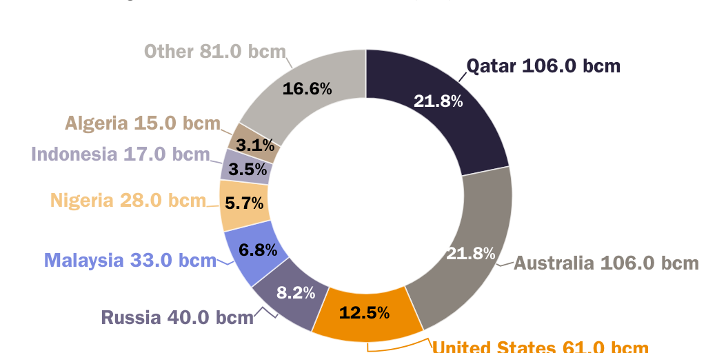 Figure 9: Liquified natural gas export capacity remains limited and concentrated in a few players