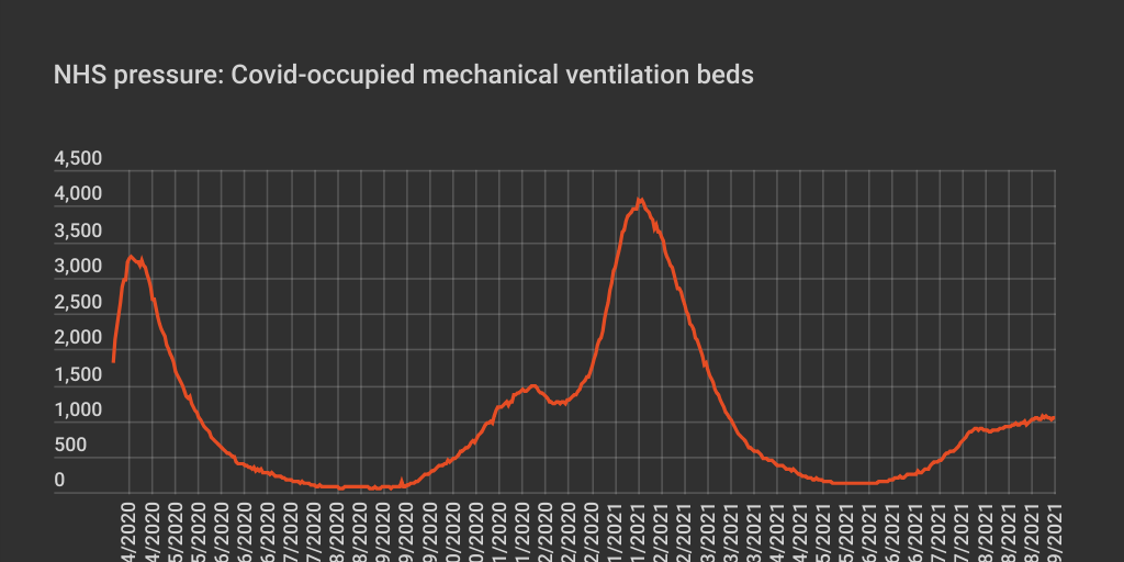 Patients in mechanical ventilation beds Infogram