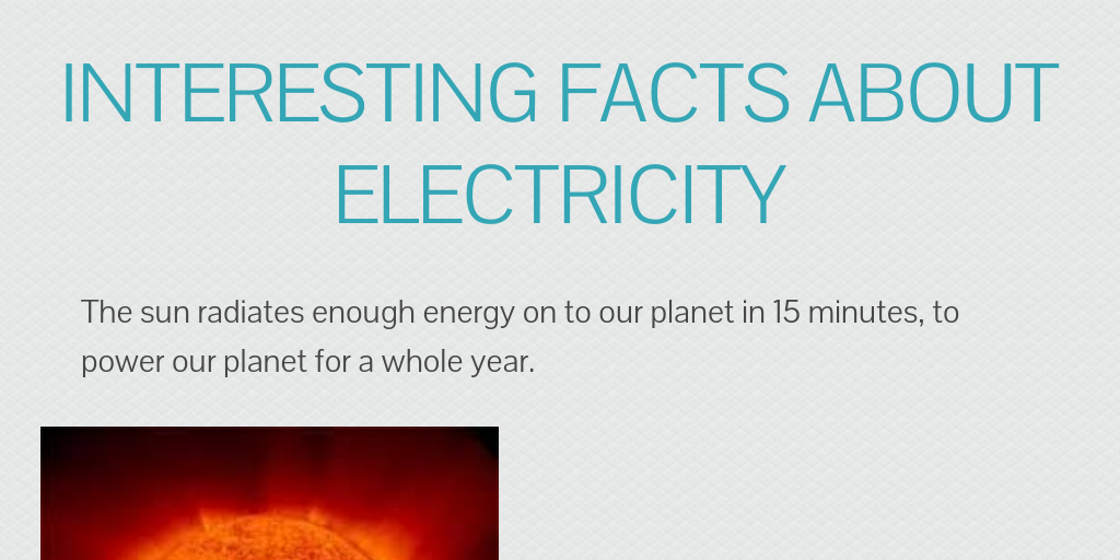 Interesting facts about electricity Infogram