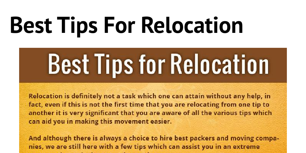 Best Tips For Relocation by mukeshsingh7166 - Infogram