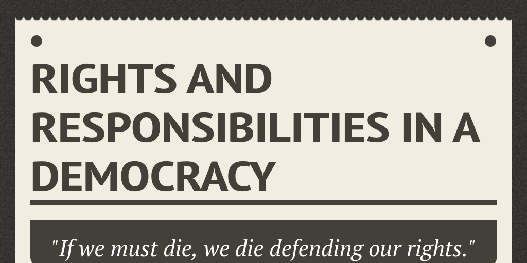 Rights and Responsibilities in a Democracy Infogram